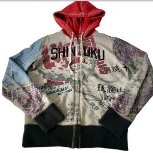 ♥️SOLD ON OTHER SITE*VINTAGE*LUCKY BRAND HOODIE SWEATSHIRT*ASIAN *329